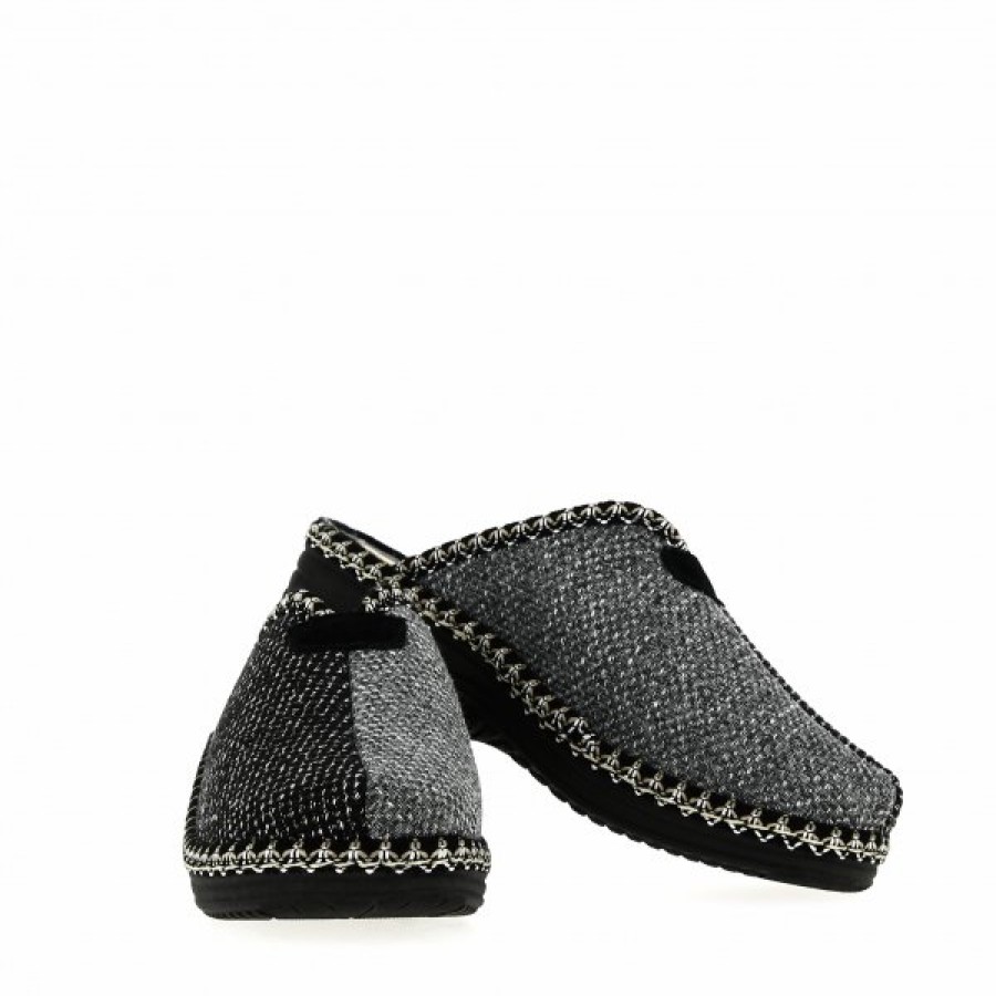 Pantoufles Maison de espadrille | Inth22-4215 Noir