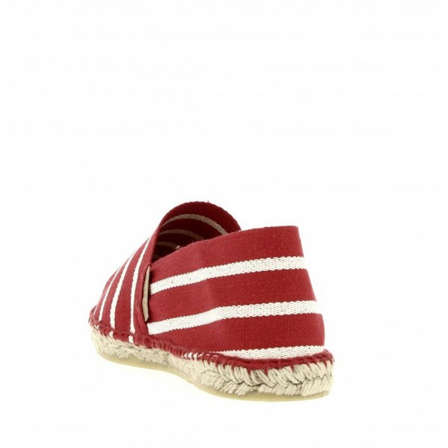 Espadrilles Maison de espadrille Cousu Main | Patin Raye Dax Rouge