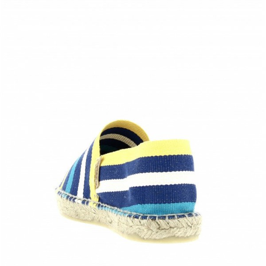 Espadrilles Maison de espadrille Cousu Main | Patin Raye Deny Bleu