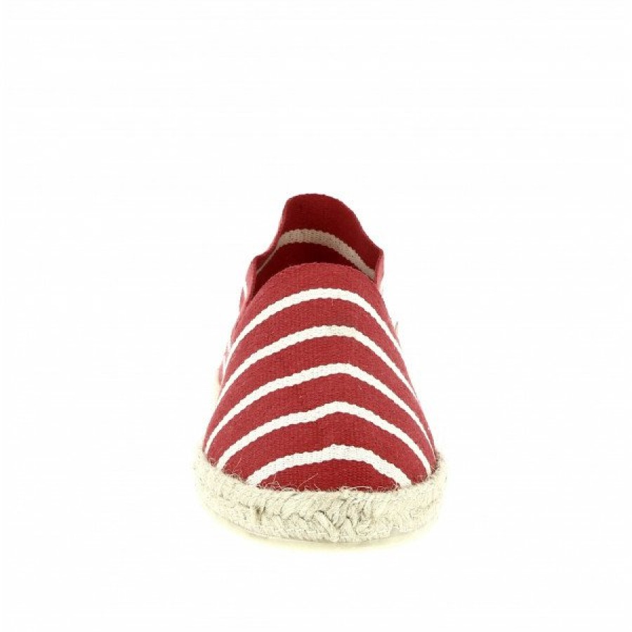 Espadrilles Maison de espadrille Cousu Machine | Souple Raye Dax Rouge