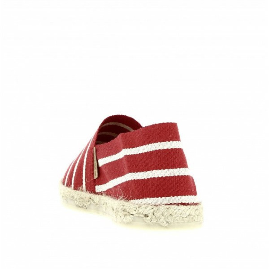 Espadrilles Maison de espadrille Cousu Machine | Souple Raye Dax Rouge