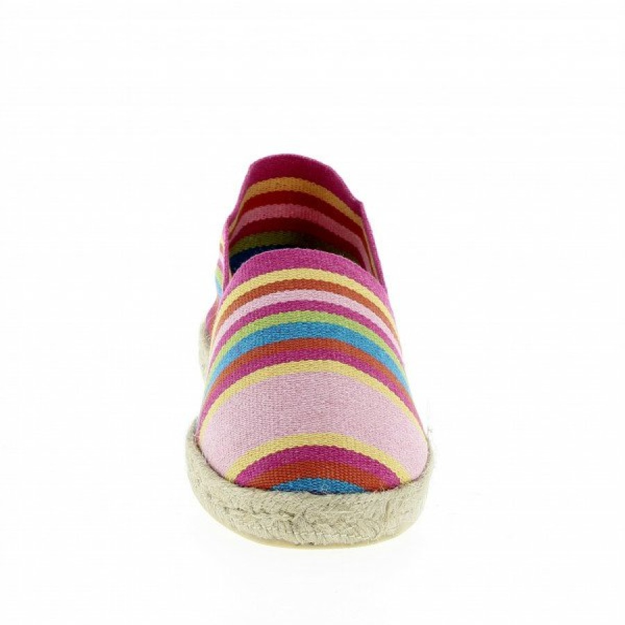 Espadrilles Maison de espadrille Cousu Machine | Souple Raye Elisa Rose