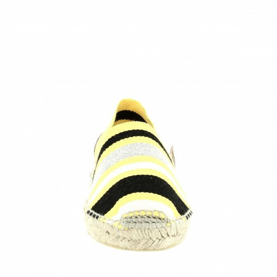 Espadrilles Maison de espadrille Cousu Main | Patin Raye Rudy Jaune