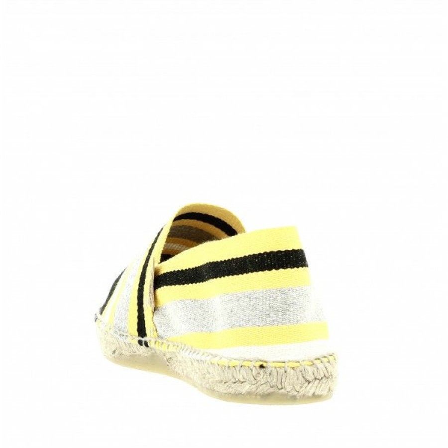 Espadrilles Maison de espadrille Cousu Main | Patin Raye Rudy Jaune