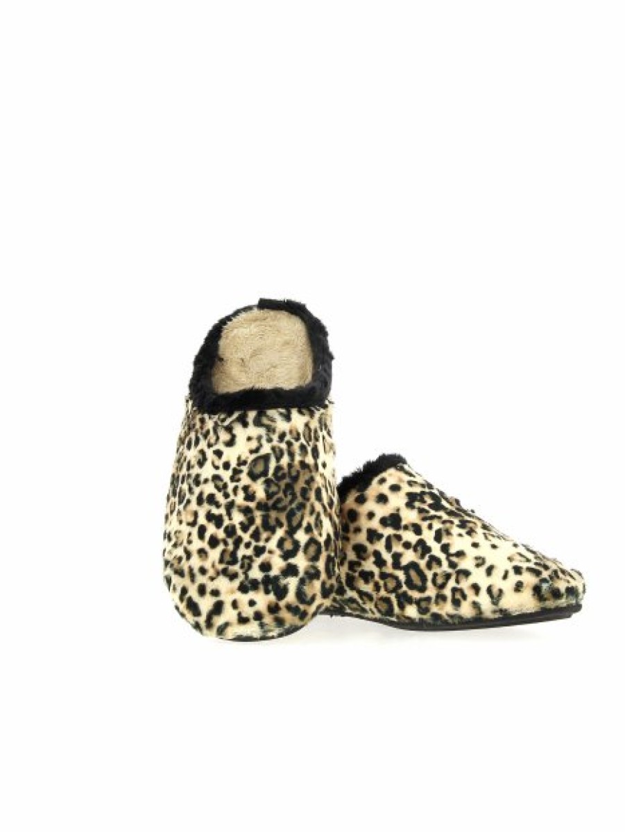 Pantoufles Maison de espadrille | Inth22-6201 Leopard Noir