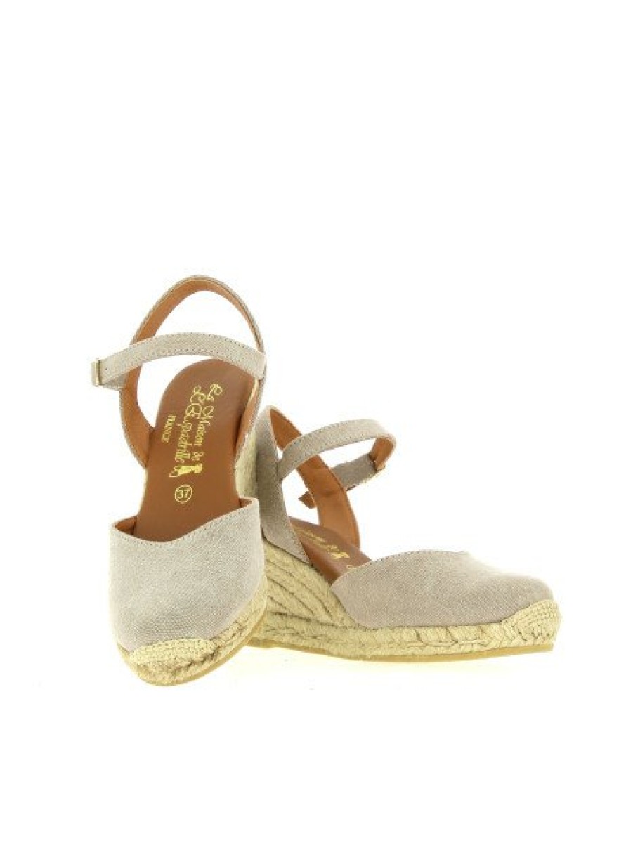 Espadrilles Maison de espadrille Femme | Inte23-815 Taupe Ecru