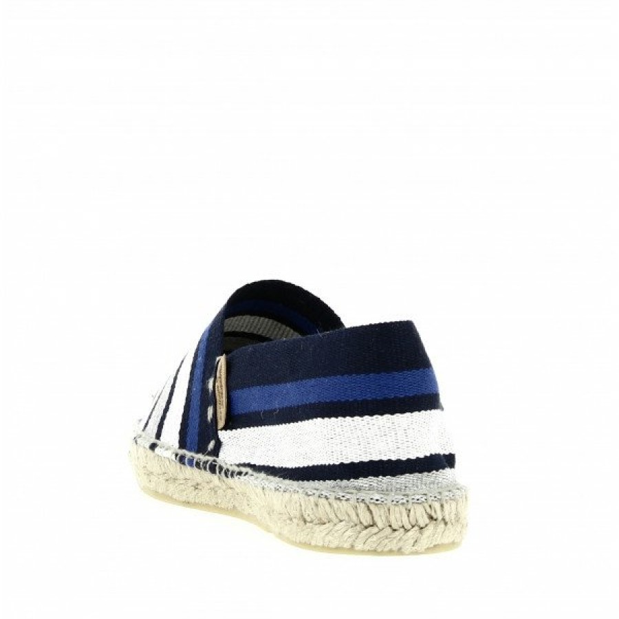 Espadrilles Maison de espadrille Cousu Main | Patin Raye Kelly Bleu