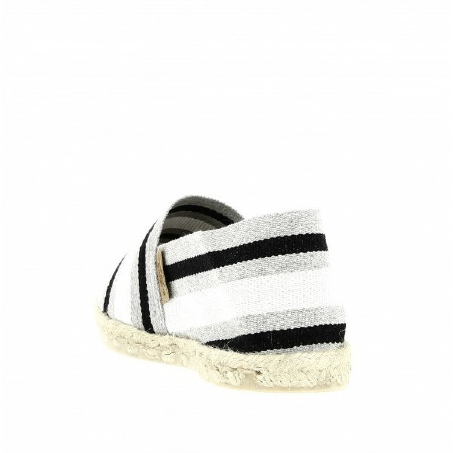 Espadrilles Maison de espadrille Cousu Machine | Souple Raye Cindy Blanc