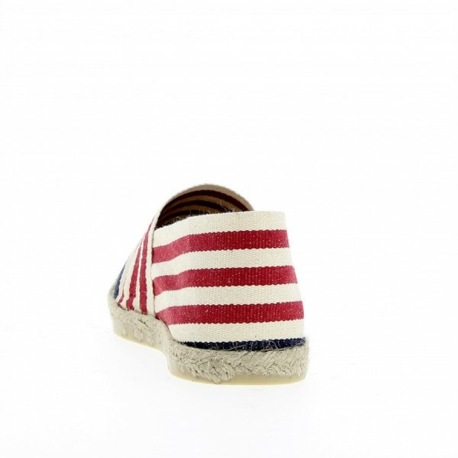 Espadrilles Maison de espadrille Cousu Machine | Souple Raye Alain Rouge