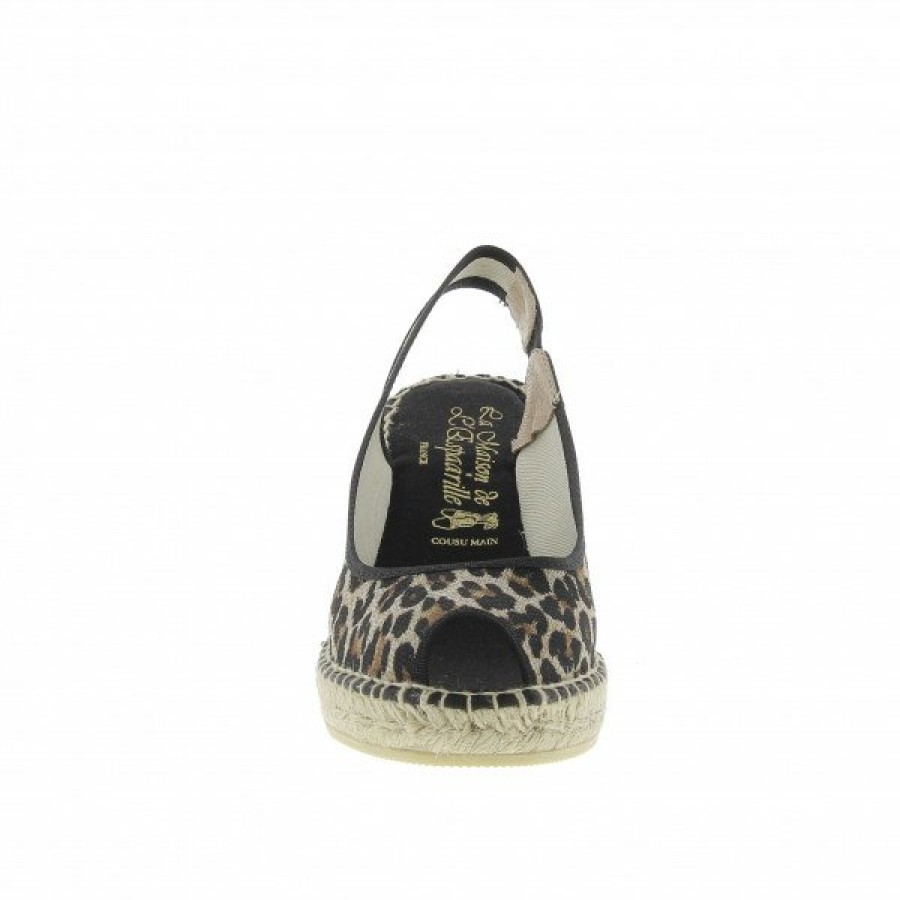 Espadrilles Maison de espadrille Femme | Inte-P230Rustic Leopard Noir