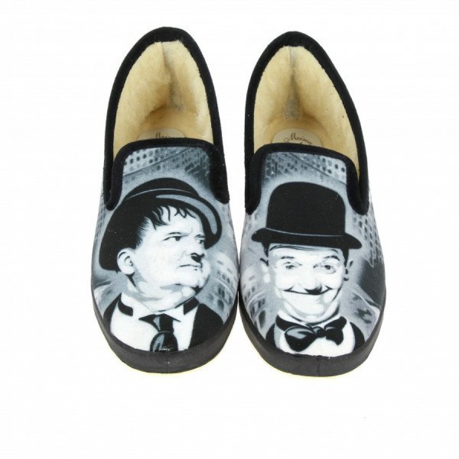 Pantoufles Maison de espadrille | Inth-P7700 Laurel/Hardy Gris