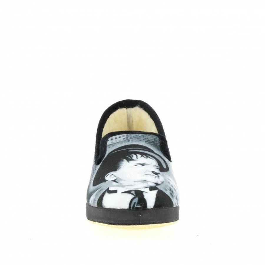 Pantoufles Maison de espadrille | Inth-P7700 Laurel/Hardy Gris