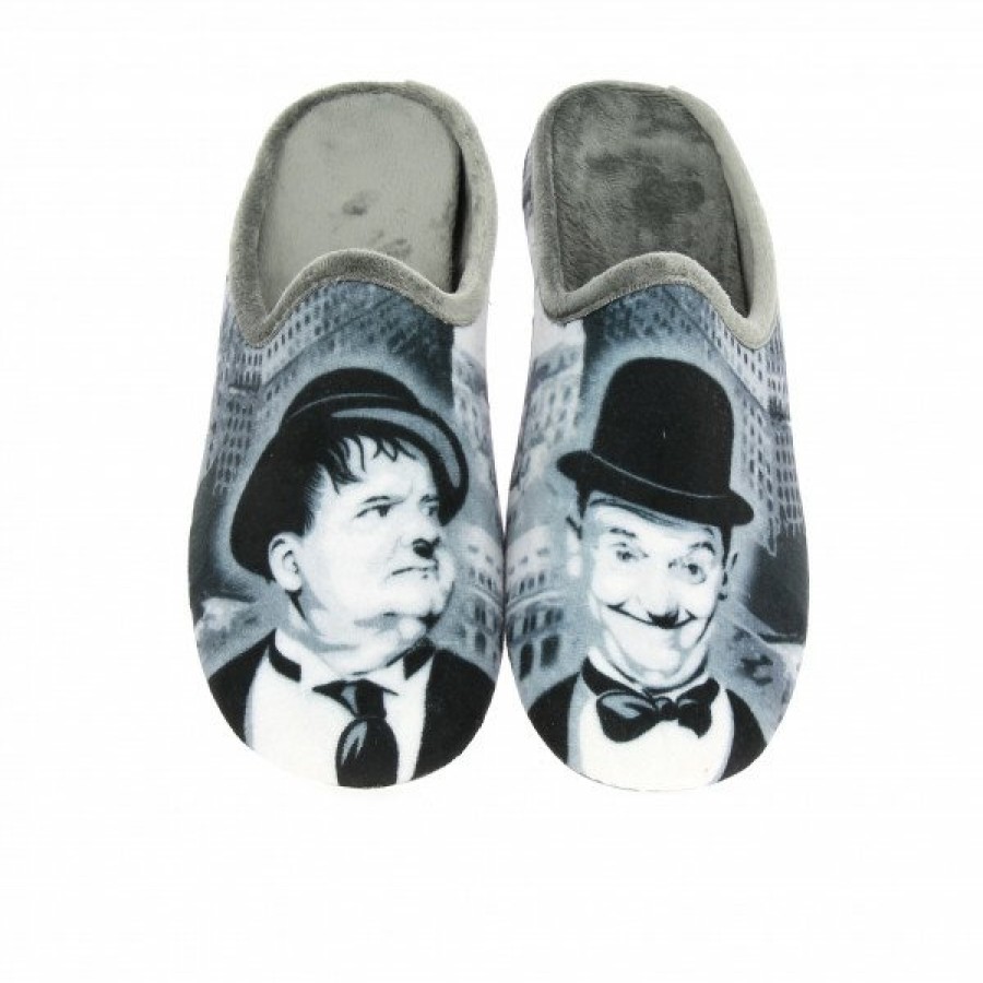 Pantoufles Maison de espadrille | Inth-P6770 Laurel/Hardy Gris