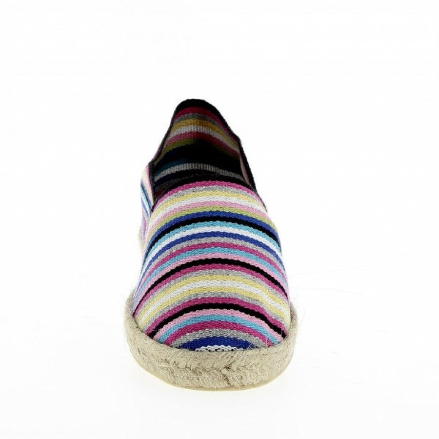 Espadrilles Maison de espadrille Cousu Machine | Souple Raye Kiwi Multi