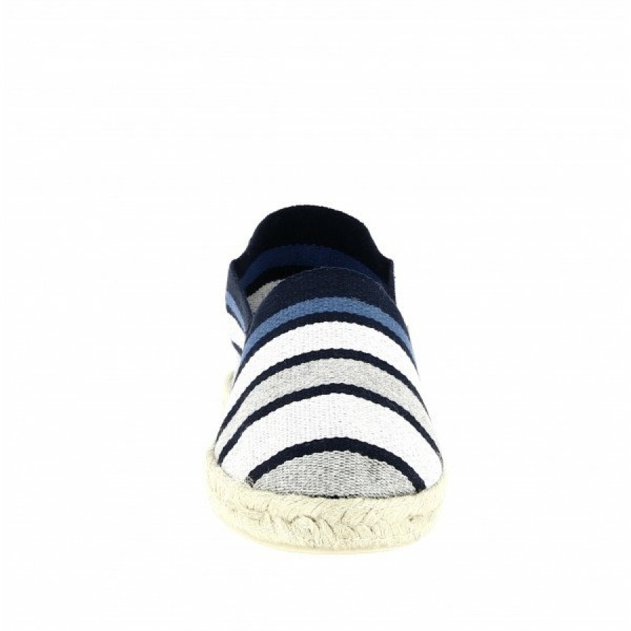 Espadrilles Maison de espadrille Cousu Machine | Souple Raye Kelly Bleu