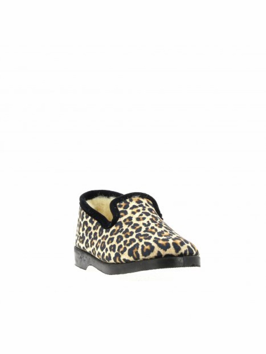 Pantoufles Maison de espadrille | Inth-P7661 Leopard Noir