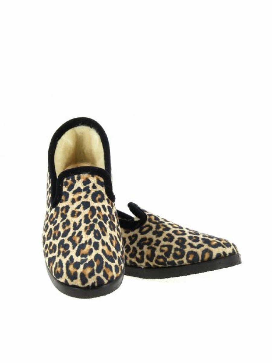 Pantoufles Maison de espadrille | Inth-P7661 Leopard Noir