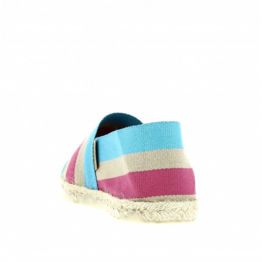 Espadrilles Maison de espadrille Cousu Machine | Souple Raye Willy Rose